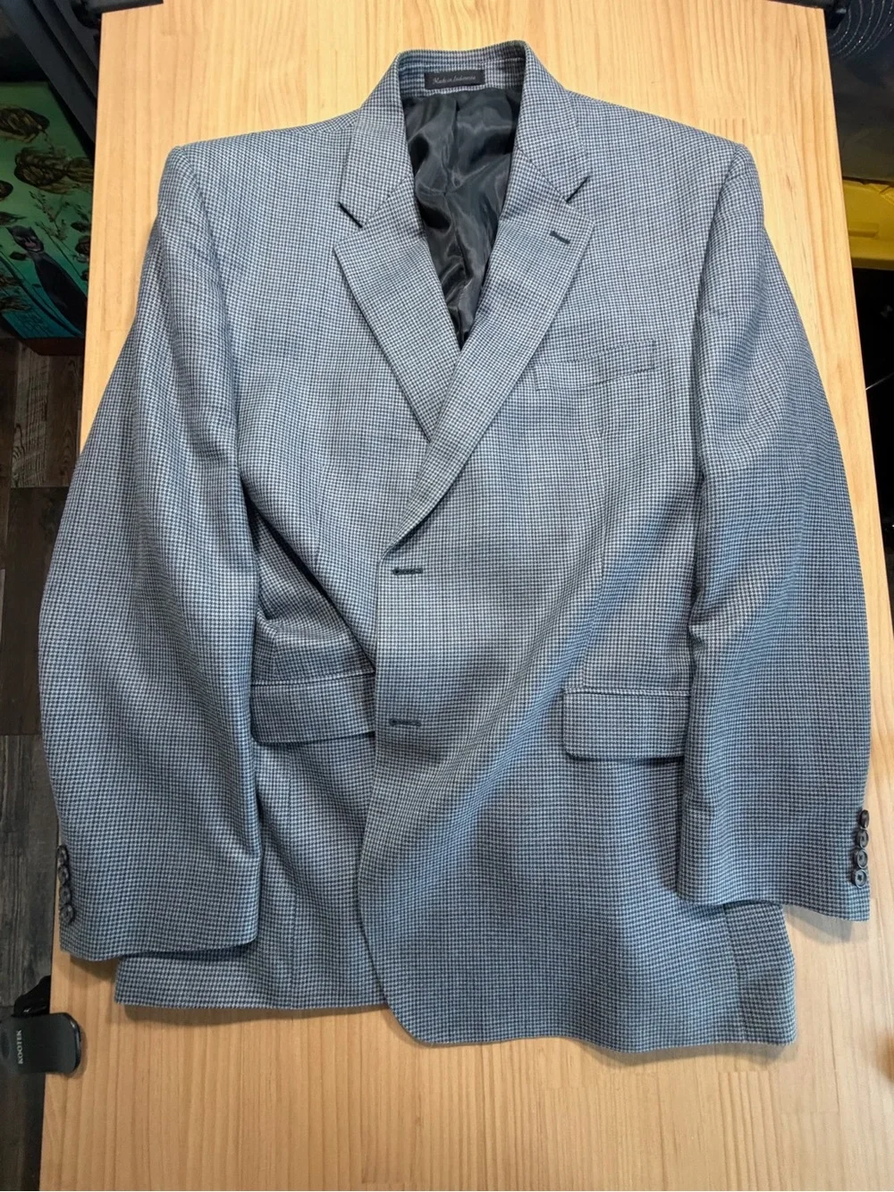 Ralph Lauren Gray-Blue Micro-Check Suit Jacket W